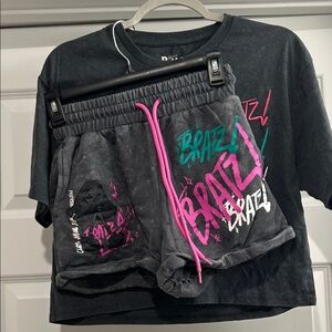 Bratz Women's Athletic Shorts - Black with Pink Accents